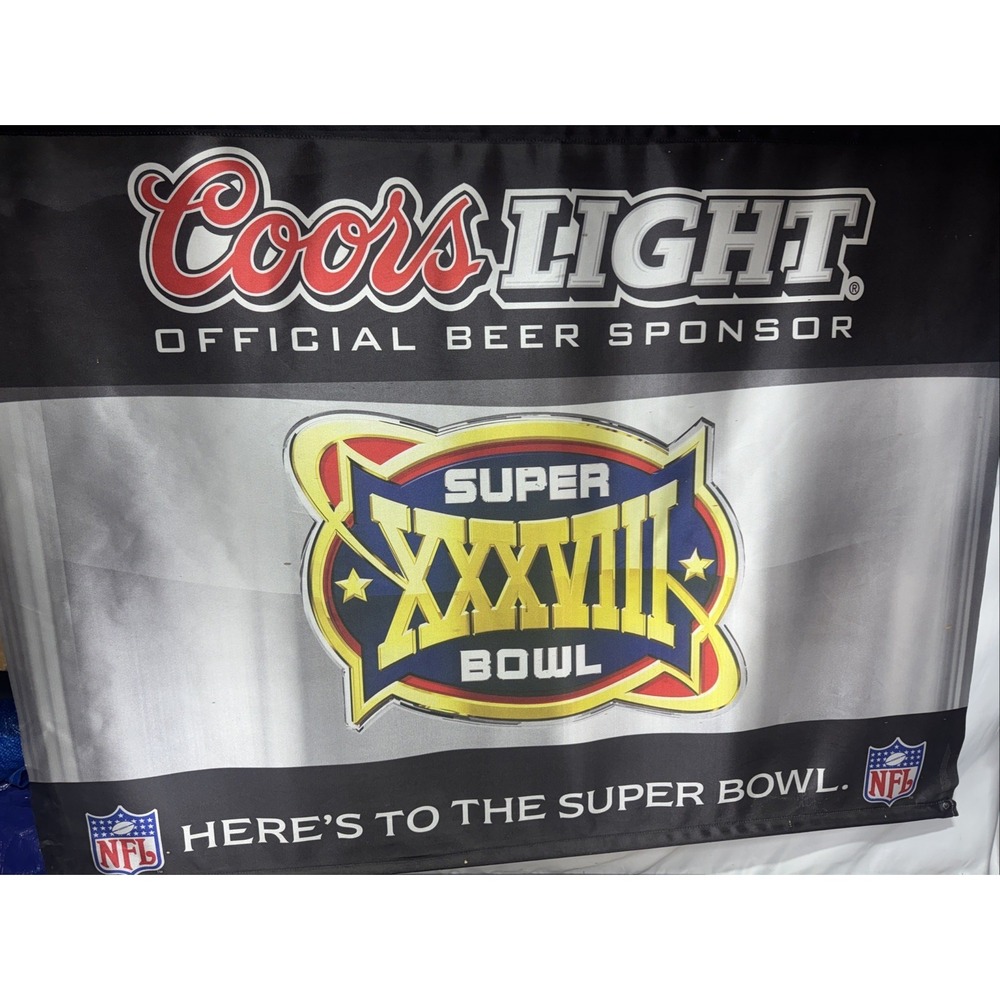 Coors Light NFL Super Bowl XXXVIII, 2004, Nylon Hanging 4x3' Banner